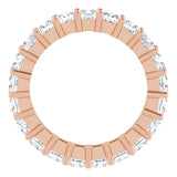 10K Gold Square Natural Diamond Shared-Prong Eternity Band – 3x3 mm Stones - Rose Gold - view 2