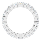 10K Gold Square Lab-Grown Diamond Shared-Prong Eternity Band – 3x3 mm Stones - White Gold - view 2