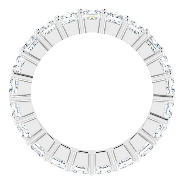 10K Gold Square Lab-Grown Diamond Shared-Prong Eternity Band – 3x3 mm Stones - White Gold - view 2