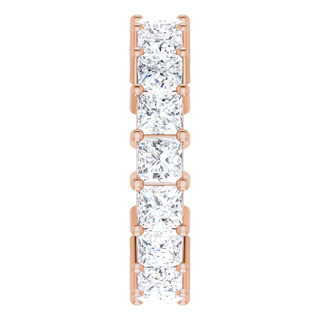 10K Gold Square Lab-Grown Diamond Shared-Prong Eternity Band – 3.75x3.75 mm Stones - Rose Gold - view 4