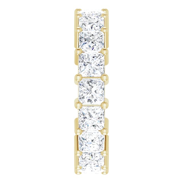 10K Gold Square Lab-Grown Diamond Shared-Prong Eternity Band – 3.75x3.75 mm Stones - Yellow Gold - view 4