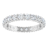 10K Gold Round Lab-Grown Diamond Shared-Prong Eternity Band – 2.75 mm Stones - White Gold - view 3