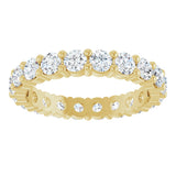 14K Gold Round Lab-Grown Diamond Shared-Prong Eternity Band – 3 mm Stones (1 3/4–2 1/3 CTW) - Yellow Gold - view 3
