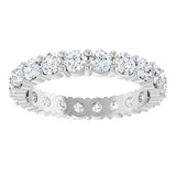 10K Gold Round Lab-Grown Diamond Shared-Prong Eternity Band – 3 mm Stones - White Gold - view 3
