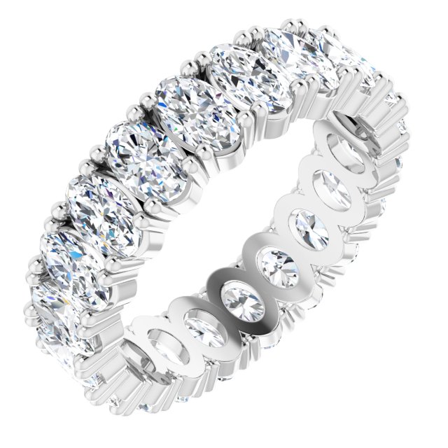 Platinum Oval Lab-Grown Diamond Shared-Prong Eternity Band – 5x3 mm Stones