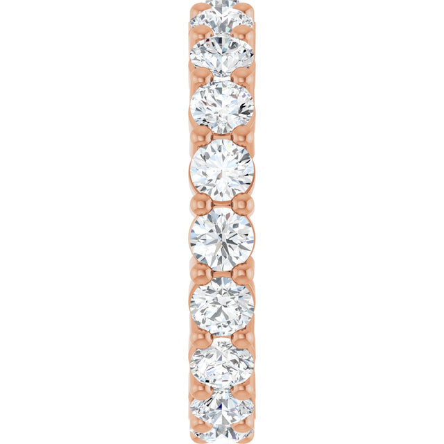 10K Gold Round Lab-Grown Diamond Shared-Prong Eternity Band – 3.2 mm Stones - Rose Gold - view 4