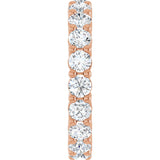 10K Gold Round Natural Diamond Shared-Prong Eternity Band – 3.2 mm Stones - Rose Gold - view 4