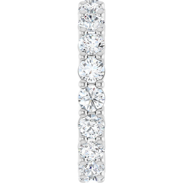 10K Gold Round Natural Diamond Shared-Prong Eternity Band – 3.2 mm Stones - White Gold - view 4