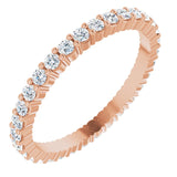 14K Gold Round Lab-Grown Diamond Shared-Prong Eternity Band – 1.7 mm Stones - Rose Gold