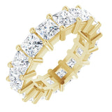 14K Gold Square Lab-Grown Diamond Shared-Prong Eternity Band – 4x4 mm Stones - Yellow Gold