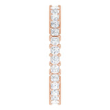 10K Gold Square Natural Diamond Shared-Prong Eternity Band – 1.75x1.75 mm Stones - Rose Gold - view 4