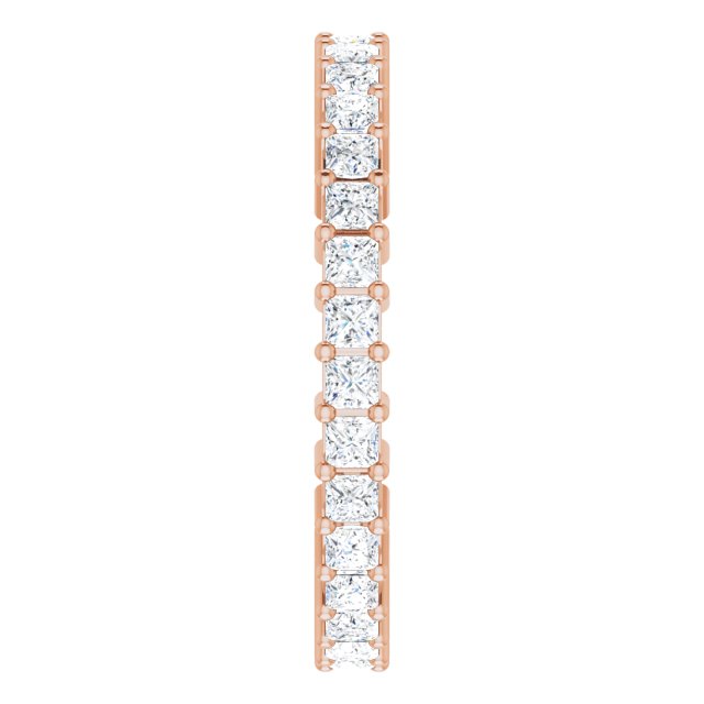 10K Gold Square Natural Diamond Shared-Prong Eternity Band – 1.75x1.75 mm Stones - Rose Gold - view 4