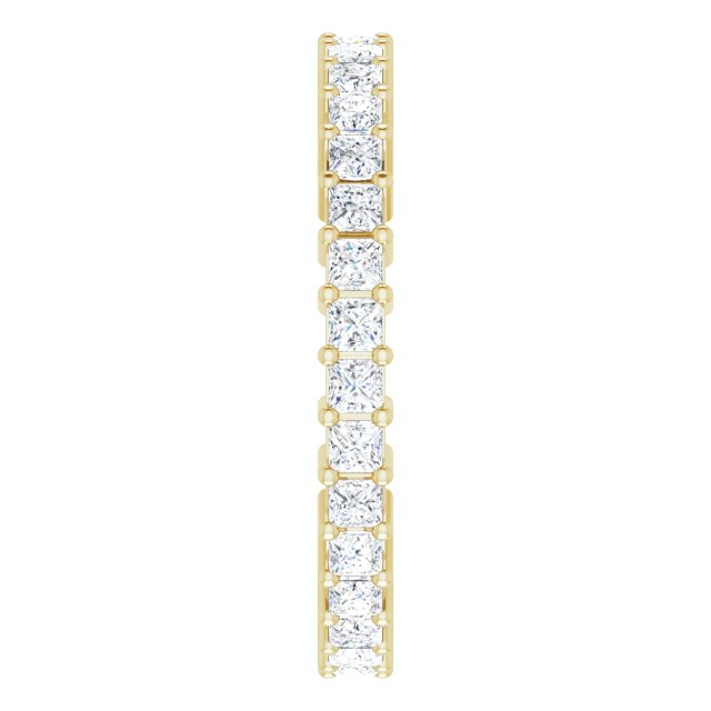 14K Gold Square Lab-Grown Diamond Shared-Prong Eternity Band – 1.75x1.75 mm Stones - Yellow Gold - view 4