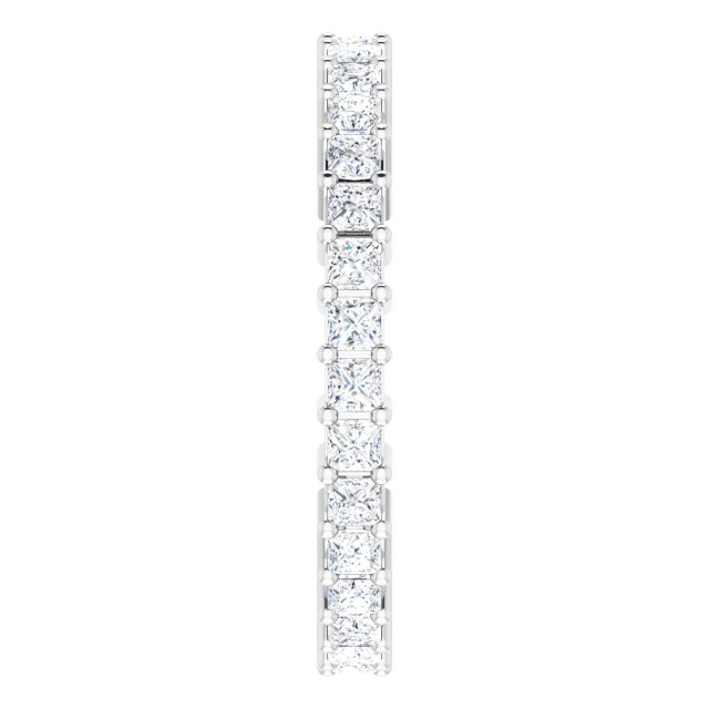10K Gold Square Natural Diamond Shared-Prong Eternity Band – 1.75x1.75 mm Stones - White Gold - view 4