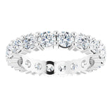 10K Gold Round Natural Diamond Shared-Prong Eternity Band – 3.4 mm Stones - White Gold - view 3