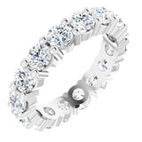 10K Gold Round Natural Diamond Shared-Prong Eternity Band – 3.75 mm Stones - White Gold