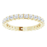 14K Gold Asscher Lab-Grown Diamond Shared-Prong Eternity Band – 2x2 mm Stones - Yellow Gold - view 3