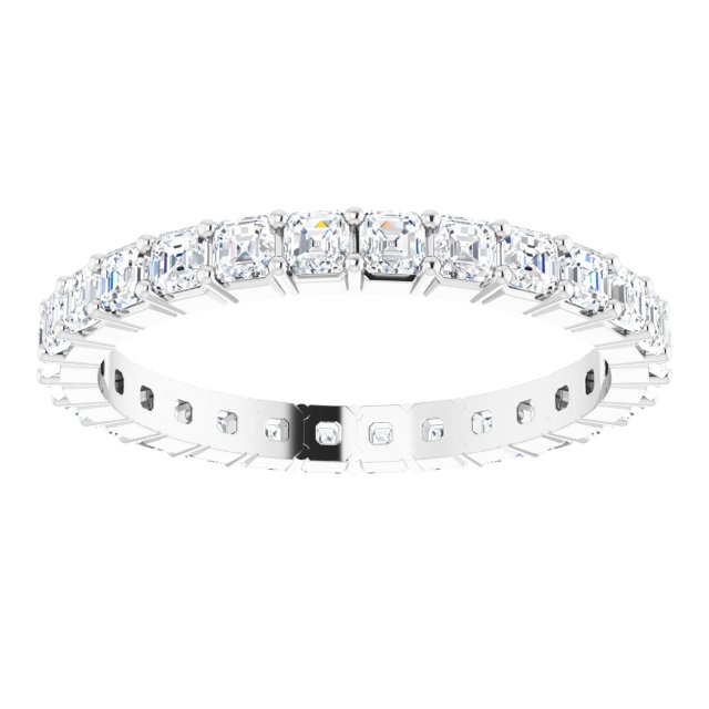 Platinum Asscher Lab-Grown Diamond Shared-Prong Eternity Band – 2x2 mm Stones - view 3