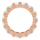 10K Gold Oval Lab-Grown Diamond Shared-Prong Eternity Band – 6x4 mm Stones - Rose Gold - view 2
