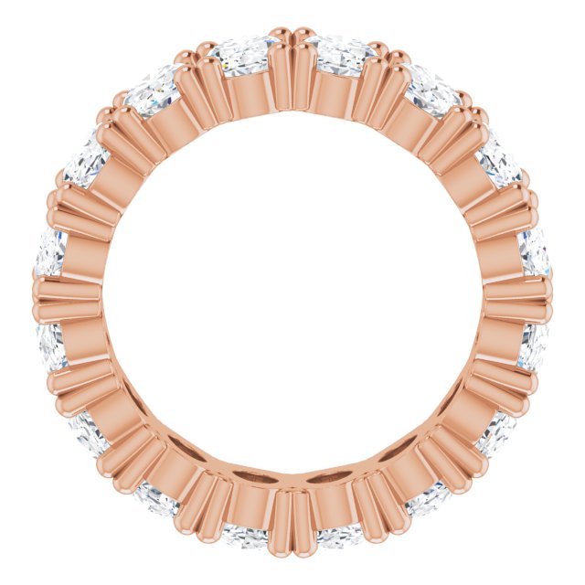 10K Gold Oval Lab-Grown Diamond Shared-Prong Eternity Band – 6x4 mm Stones - Rose Gold - view 2