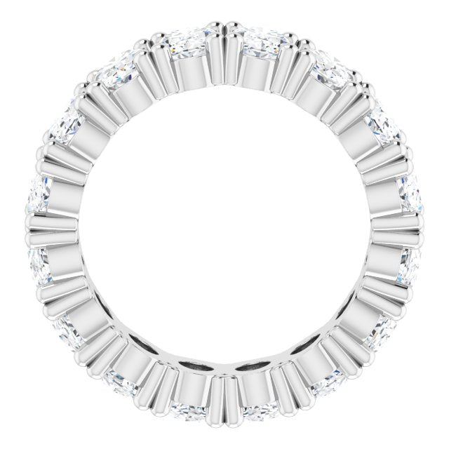 Platinum Oval Natural Diamond Shared-Prong Eternity Band – 6x4 mm Stones - view 2