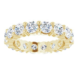 14K Gold Round Lab-Grown Diamond Shared-Prong Eternity Band – 3.8 mm Stones - Yellow Gold - view 3