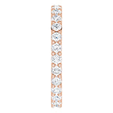 10K Gold Round Lab-Grown Diamond Shared-Prong Eternity Band – 2 mm Stones - Rose Gold - view 4