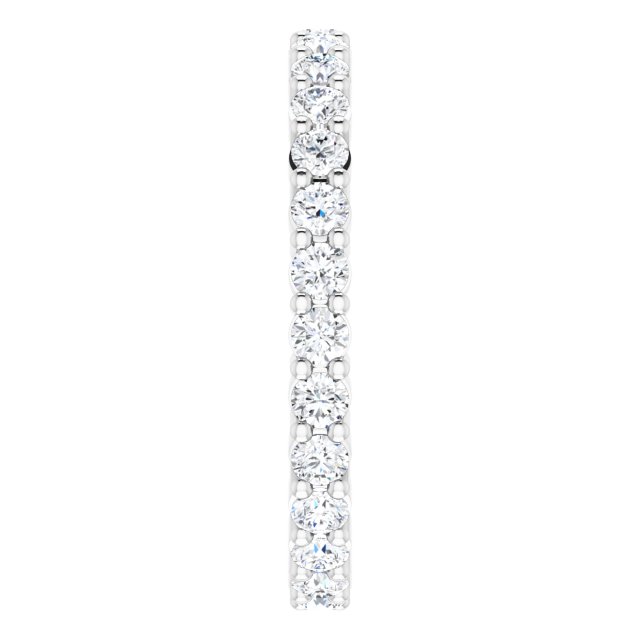 10K Gold Round Lab-Grown Diamond Shared-Prong Eternity Band – 2 mm Stones - White Gold - view 4