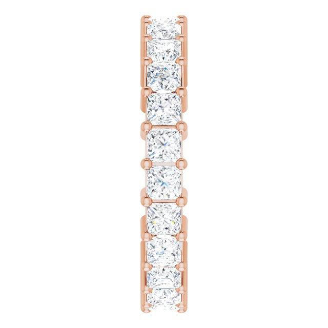 10K Gold Square Lab-Grown Diamond Shared-Prong Eternity Band – 2.5x2.5 mm Stones - Rose Gold - view 4