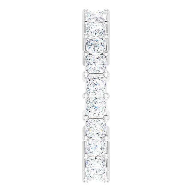 10K Gold Square Natural Diamond Shared-Prong Eternity Band – 2.5x2.5 mm Stones - White Gold - view 4
