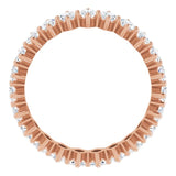 14K Gold Marquise Lab-Grown Diamond Shared-Prong Eternity Band – 4.5x2.5 mm Stones - Rose Gold - view 2