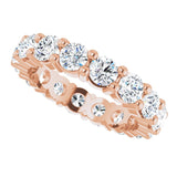 10K Gold Round Lab-Grown Diamond Shared-Prong Eternity Band – 3.8 mm Stones - Rose Gold - view 5