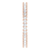 10K Gold Square Natural Diamond Shared-Prong Eternity Band – 1.5x1.5 mm Stones - Rose Gold - view 4