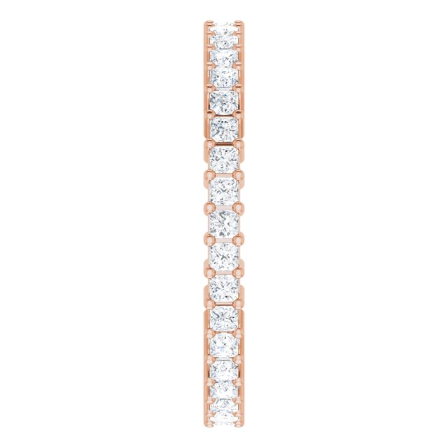 10K Gold Square Natural Diamond Shared-Prong Eternity Band – 1.5x1.5 mm Stones - Rose Gold - view 4