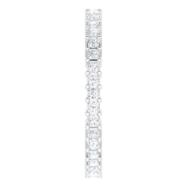 10K Gold Square Natural Diamond Shared-Prong Eternity Band – 1.5x1.5 mm Stones - White Gold - view 4