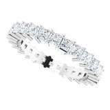 10K Gold Square Natural Diamond Shared-Prong Eternity Band – 2.25x2.25 mm Stones - White Gold - view 5