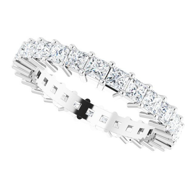 10K Gold Square Lab-Grown Diamond Shared-Prong Eternity Band – 2.25x2.25 mm Stones - White Gold - view 5