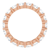 10K Gold Round Natural Diamond Shared-Prong Eternity Band – 3.2 mm Stones - Rose Gold - view 2