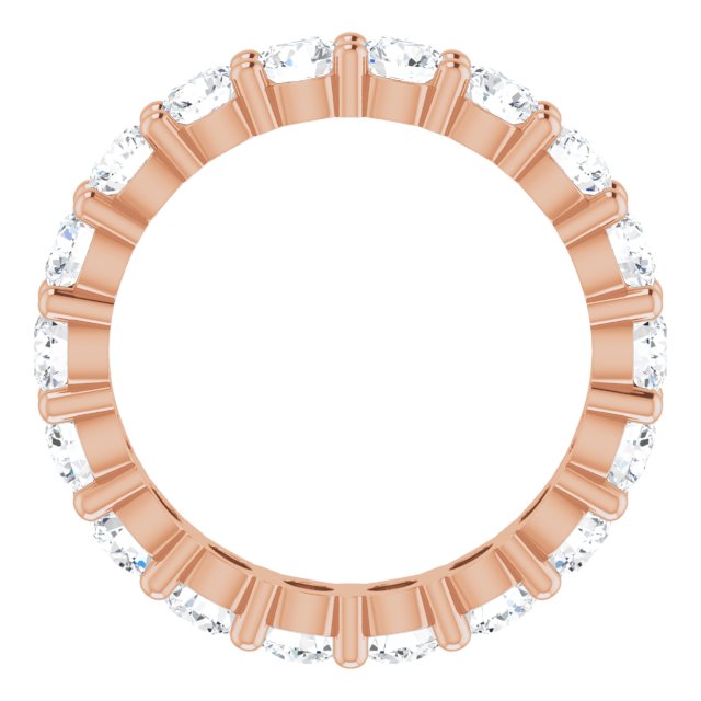 10K Gold Round Natural Diamond Shared-Prong Eternity Band – 3.2 mm Stones - Rose Gold - view 2