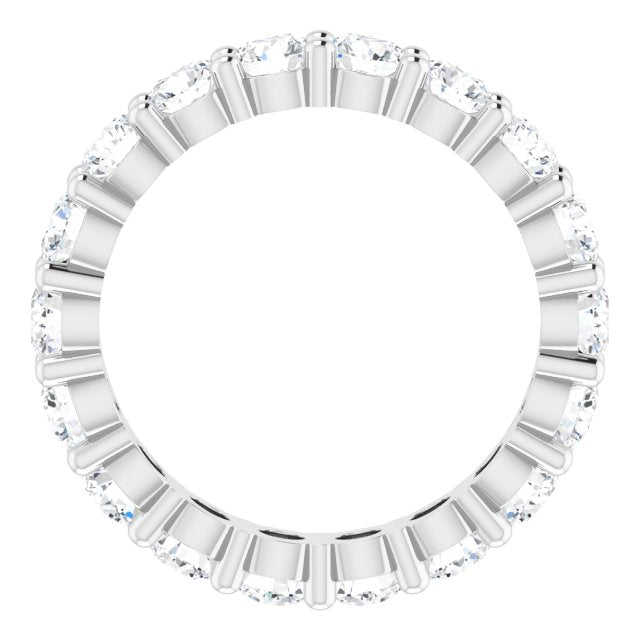 10K Gold Round Natural Diamond Shared-Prong Eternity Band – 3.2 mm Stones - White Gold - view 2