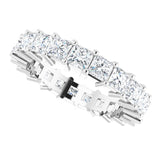 10K Gold Square Lab-Grown Diamond Shared-Prong Eternity Band – 3x3 mm Stones - White Gold - view 5