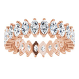 14K Gold Marquise Lab-Grown Diamond Shared-Prong Eternity Band – 4.25x2.25 mm Stones - Rose Gold - view 3