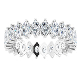 Platinum Marquise Lab-Grown Diamond Shared-Prong Eternity Band – 4.25x2.25 mm Stones - view 3