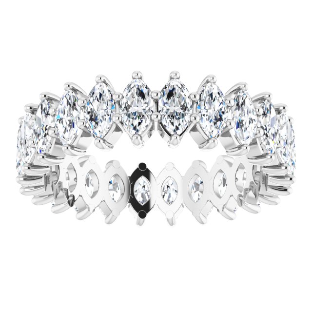Platinum Marquise Lab-Grown Diamond Shared-Prong Eternity Band – 4.25x2.25 mm Stones - view 3