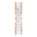 10K Gold Square Natural Diamond Shared-Prong Eternity Band – 4x4 mm Stones - Rose Gold - view 4
