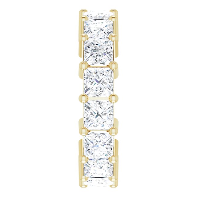 14K Gold Square Lab-Grown Diamond Shared-Prong Eternity Band – 4x4 mm Stones - Yellow Gold - view 4