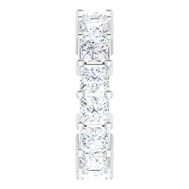 10K Gold Square Natural Diamond Shared-Prong Eternity Band – 4x4 mm Stones - White Gold - view 4