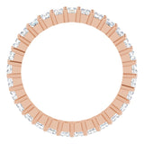 10K Gold Square Natural Diamond Shared-Prong Eternity Band – 2x2 mm Stones - Rose Gold - view 2
