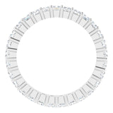 10K Gold Square Natural Diamond Shared-Prong Eternity Band – 2x2 mm Stones - White Gold - view 2