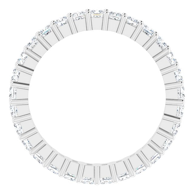 10K Gold Square Lab-Grown Diamond Shared-Prong Eternity Band – 2x2 mm Stones - White Gold - view 2